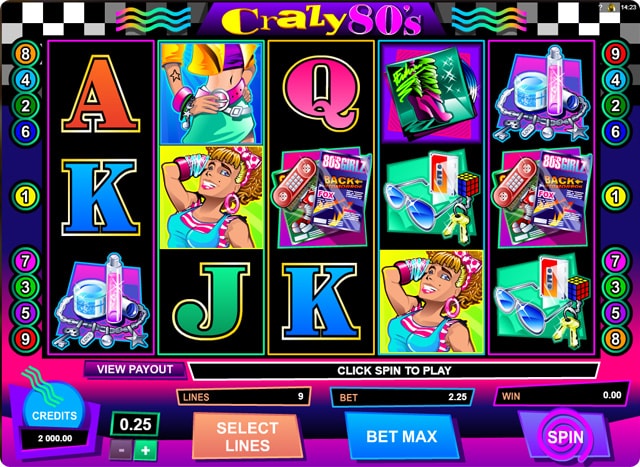 Дизайн игрового автомата Crazy 80.